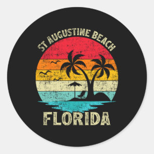 Family Vacation Vintage Retro Florida St Augustine Classic Round Sticker