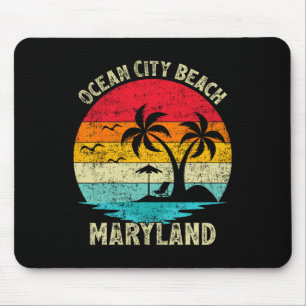 Family Vacation Vintage Retro Maryland Ocean City  Mouse Mat
