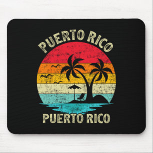 Family Vacation Vintage Retro Puerto Rico San Juan Mouse Mat