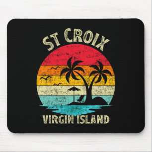 Family Vacation Vintage Retro Virgin Island St. Cr Mouse Mat