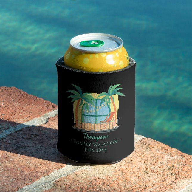 Family Vacation with Names and Initial Beach Can Cooler (In Situ Pool)