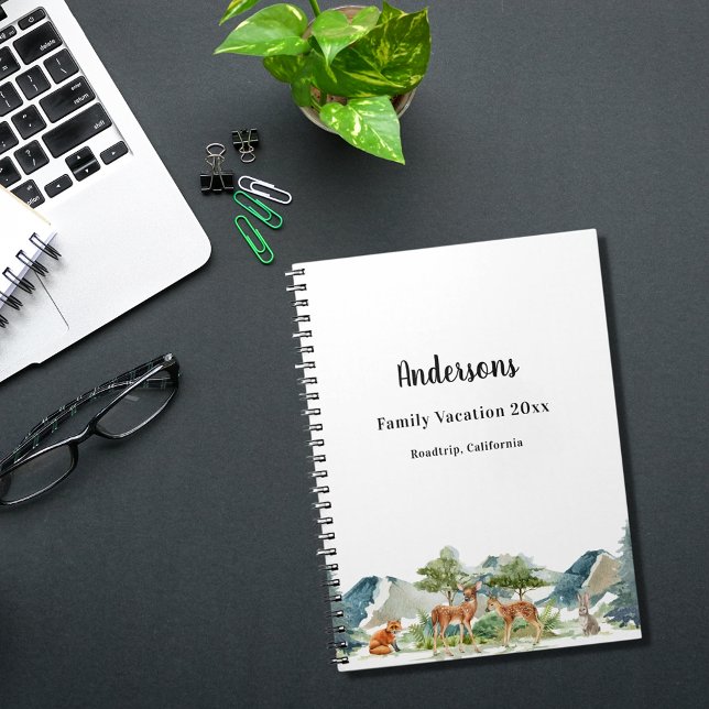 Family vacation woodland forest animals deer notebook (Creator Uploaded)