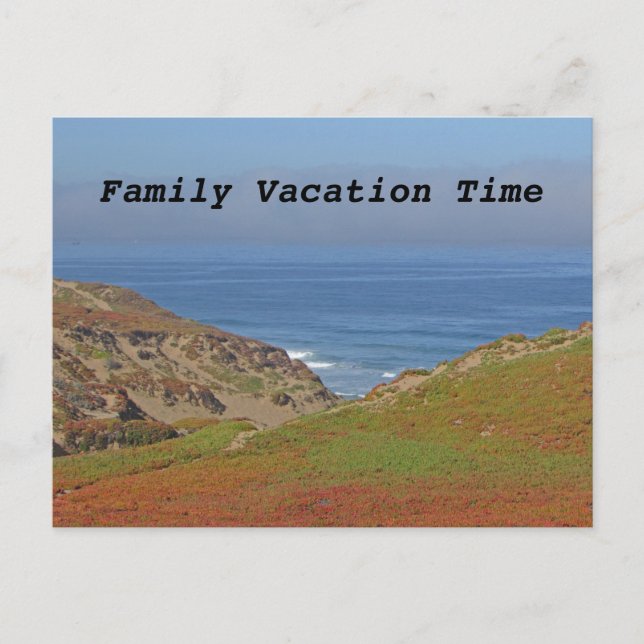 Family Vacation Yearly Beach Trip Announcement  Postcard (Front)
