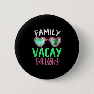 Family vacay squad tropic summer palm trees family 6 cm round badge