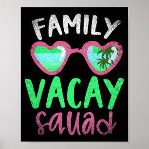 Family vacay squad tropic summer palm trees family poster