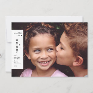 Family Valentine Minimalist Aesthetic Photo Holiday Card