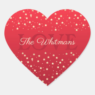 Family Valentine Personalised Red Heart Sticker