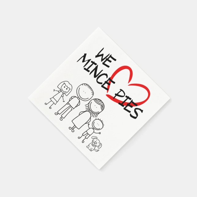 Family Values - We Love Mince Pies Napkin (Corner)
