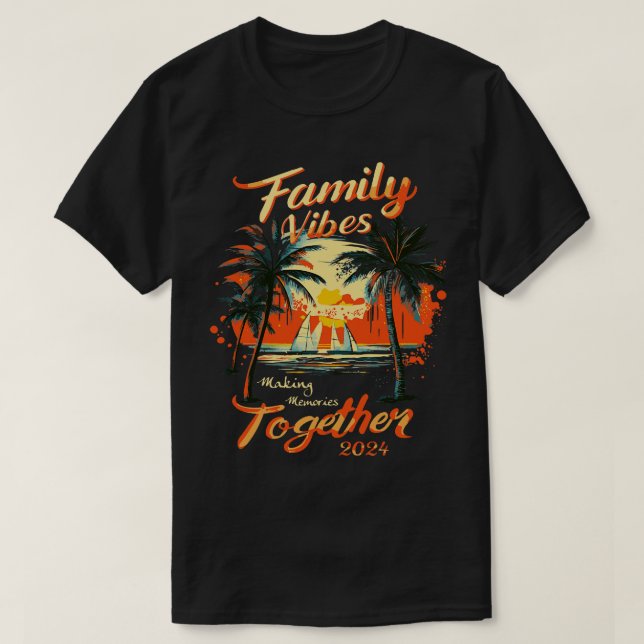 Family Vibes 2024 Tropical Reunion Memories vacati T-Shirt (Design Front)