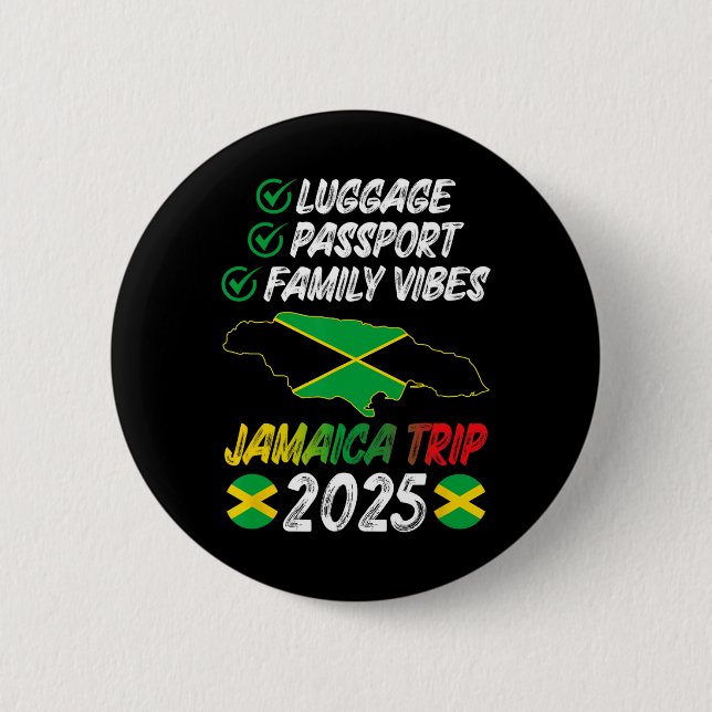 Family Vibes Jamaica Family Trip 2025 Jamaica Vaca 6 Cm Round Badge (Front)