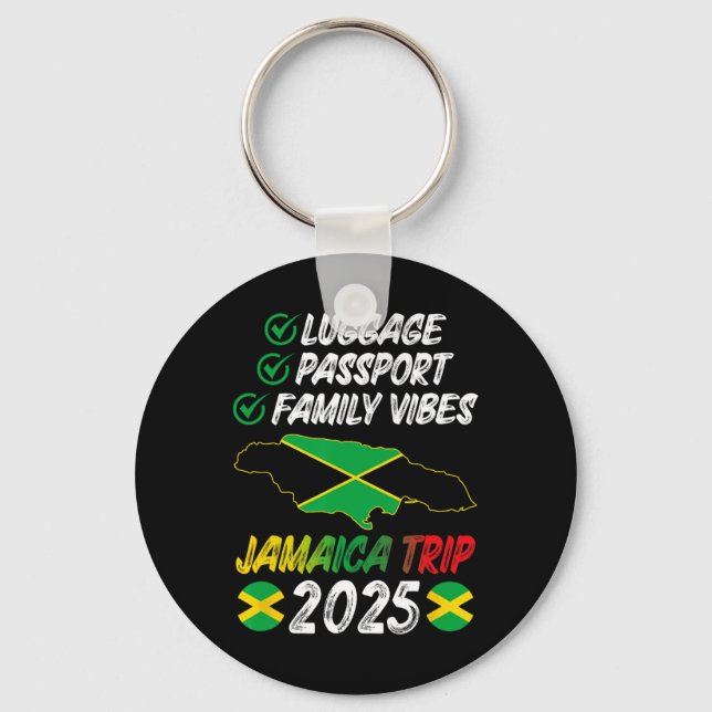 Family Vibes Jamaica Family Trip 2025 Jamaica Vaca Key Ring (Front)
