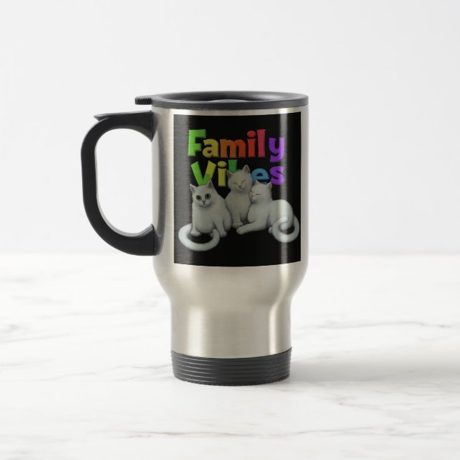 "Family Vibes" Travel Coffee Mug (Left)
