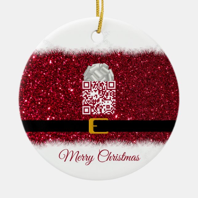 Family Video and Photo-Christmas-Unique  Ceramic Tree Decoration (Front)