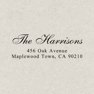 Family Vintage Script Calligraphy Simple Self-inking Stamp