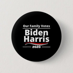 Family Votes Biden Harris - 2020 Supporting Househ 6 Cm Round Badge