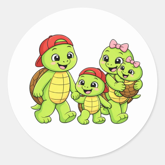 Family Walk Classic Round Sticker (Front)