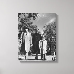 Family Walking Canvas Print