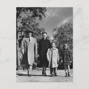 Family Walking Postcard