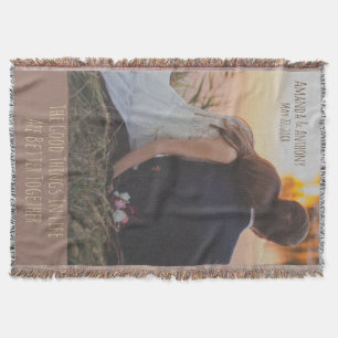 family wedding and couple throw blanket