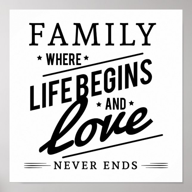 Family Where Life Begins and Love Never Ends Poster (Front)