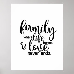 Family Where Life Begins and Love Never Ends Poster