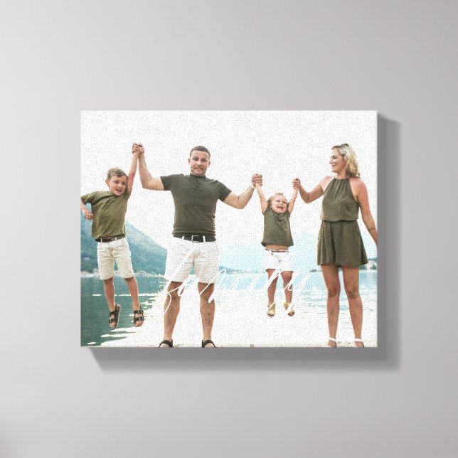 FAMILY White Overlay Gift Photo Canvas (Front)