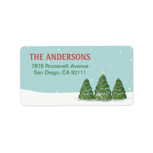 Family Winter Holidays Blessing Label