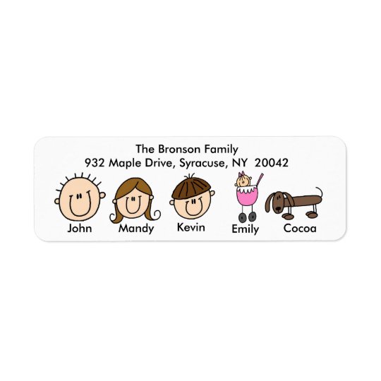 Family With Dog Address Labels