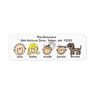 Family With Dog Address Labels