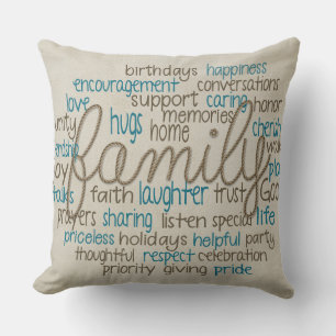 Family word cloud cushion