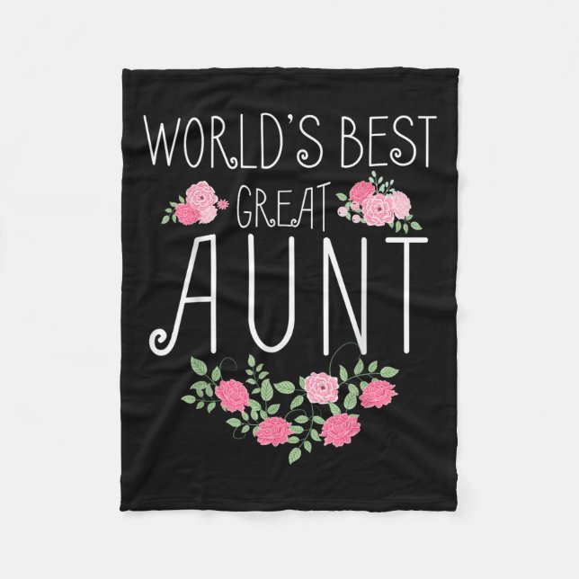 Family World's Great Aun Funny Auntie Ever Gift  Fleece Blanket (Front)