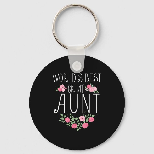 Family World's Great Aun Funny Auntie Ever Gift  Key Ring (Front)
