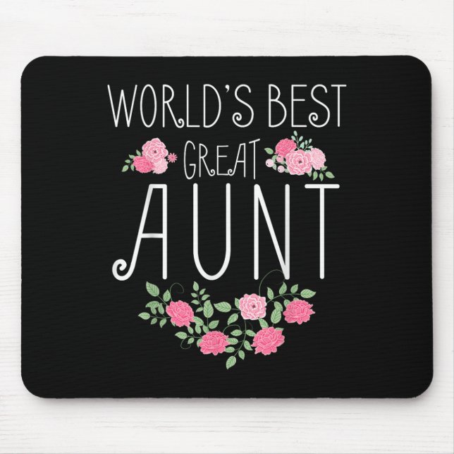 Family World's Great Aun Funny Auntie Ever Gift  Mouse Mat (Front)