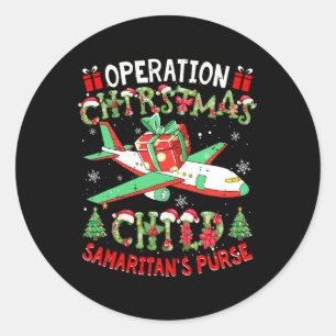 Family Xmas Holiday Pyjamas Funny Operation Christ Classic Round Sticker