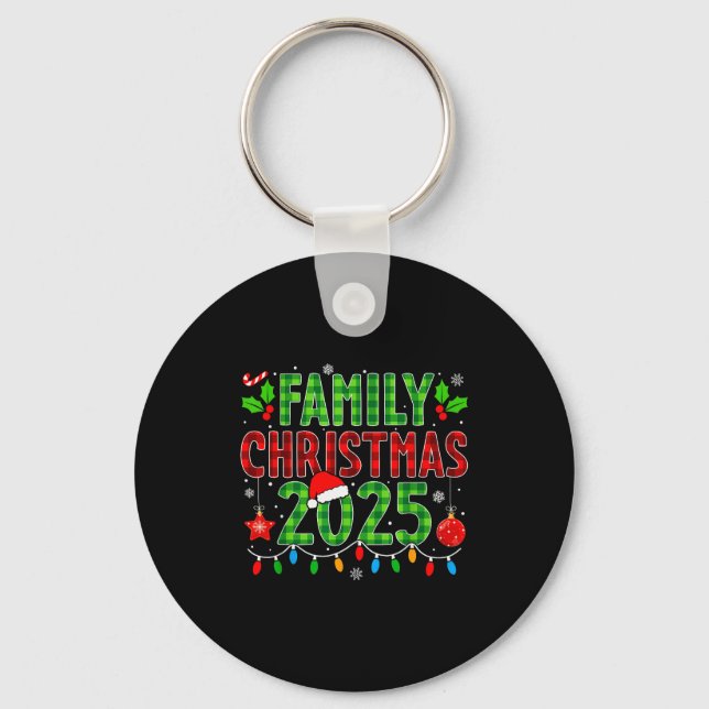 Family Xmas Matching Plaid Christmas 2025 Men Wome Key Ring (Front)