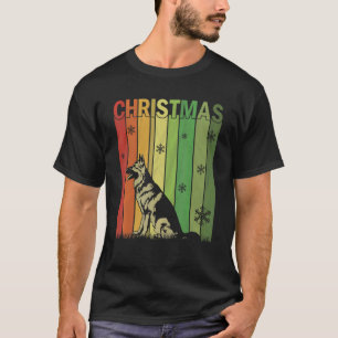 Family Xmas Pj Matching Retro German Shepherd Dog T-Shirt