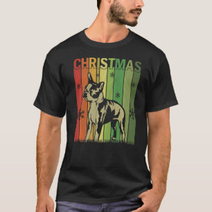 Family Xmas Pyjamas Matching Retro Boston Terrier  T-Shirt