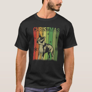 Family Xmas Pyjamas Matching Retro Boston Terrier T-Shirt