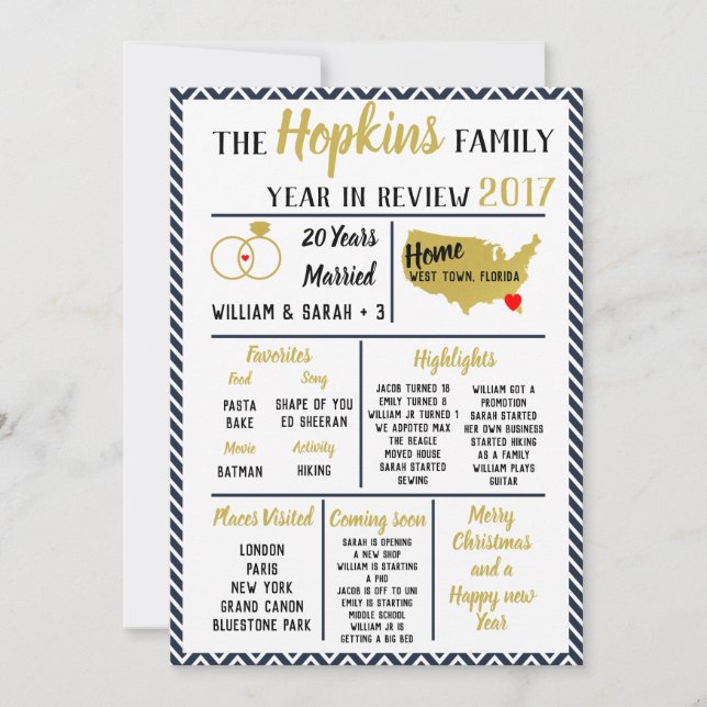 family Year in review, family event Christmas Invitation (Front)