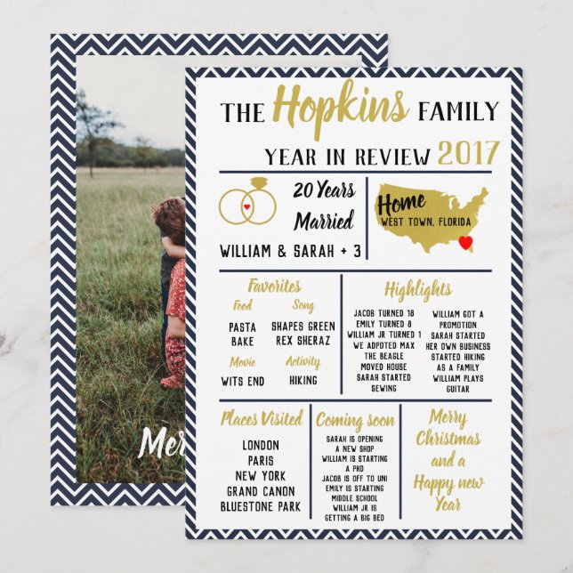 family Year in review, family event Christmas Invitation (Front/Back)