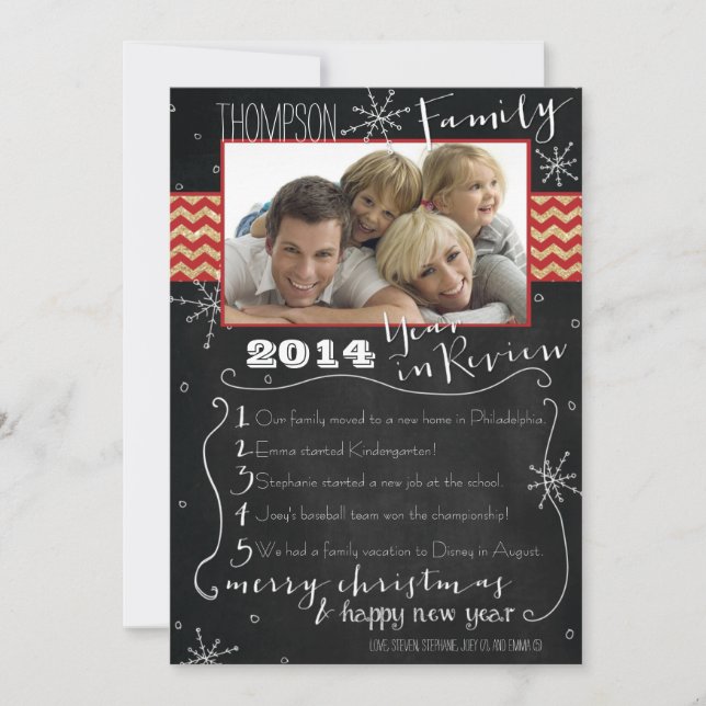 Family Year in Review Photo Christmas Card (Front)