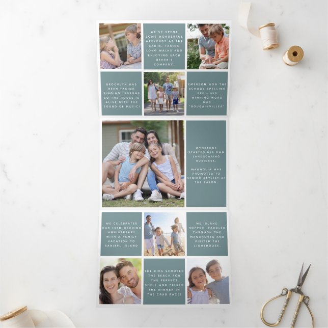 Family Year in Review Photos Tri-Fold Holiday Card (Inside)