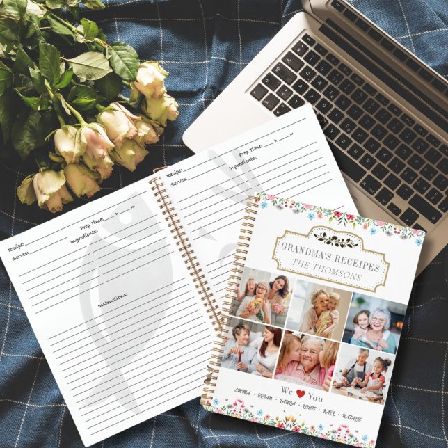 Family's Recipe Books - Memorable Gift To Grandma (Family recipe book with family photos and family names, good gift idea for your family chef.)