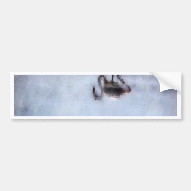 Famingo Walking In Heather Water Bumper Sticker (Front)