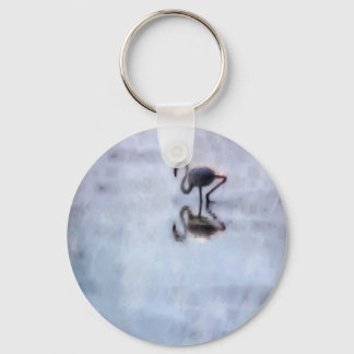 Famingo Walking In Heather Water Key Ring