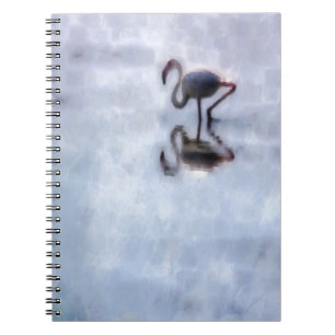 Famingo Walking In Heather Water Notebook