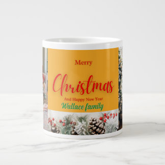 famiy christmas photo ,customise  large coffee mug