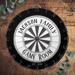 Famliy Name Game Room White Dartboard<br><div class="desc">Coloured background with custom name and game room in the centre of the board. Other colours available in the shop.</div>