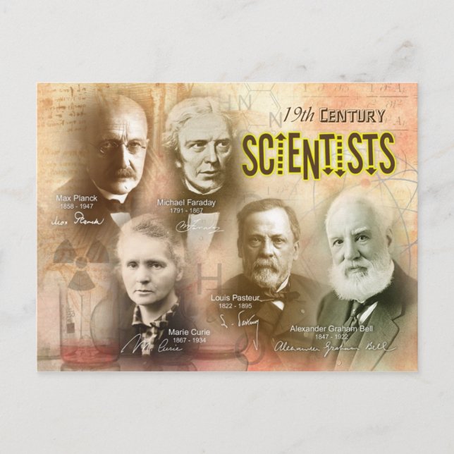 Famous 19th Century Scientists Postcard (Front)
