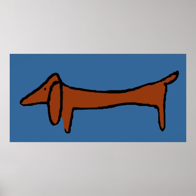 Famous Abstract Brown Dachshund Poster (Front)